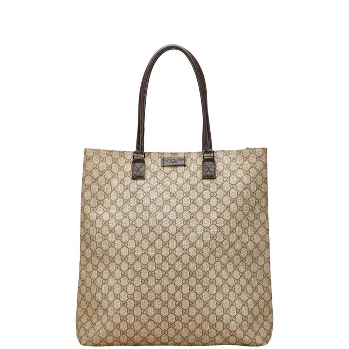 Gucci Gg Supreme Tote Bag Handbag 131219 Beige Brown Leather