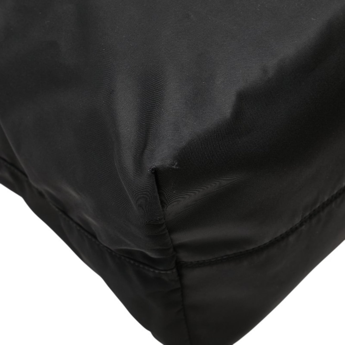 Prada Skull Stud Handbag Tote Bag Black Nylon Leather