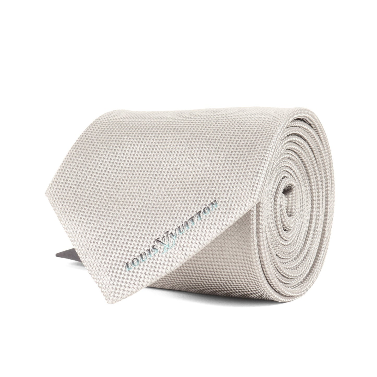Louis Vuitton Plain Silk Cravate Tie M73629 Silver