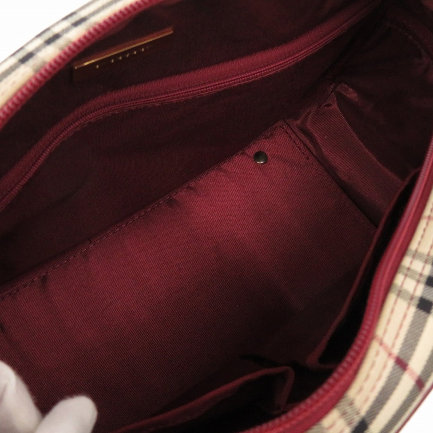 Burberry Nova Check Leather/Canvas Beige Boston Bag 1300 Burberry