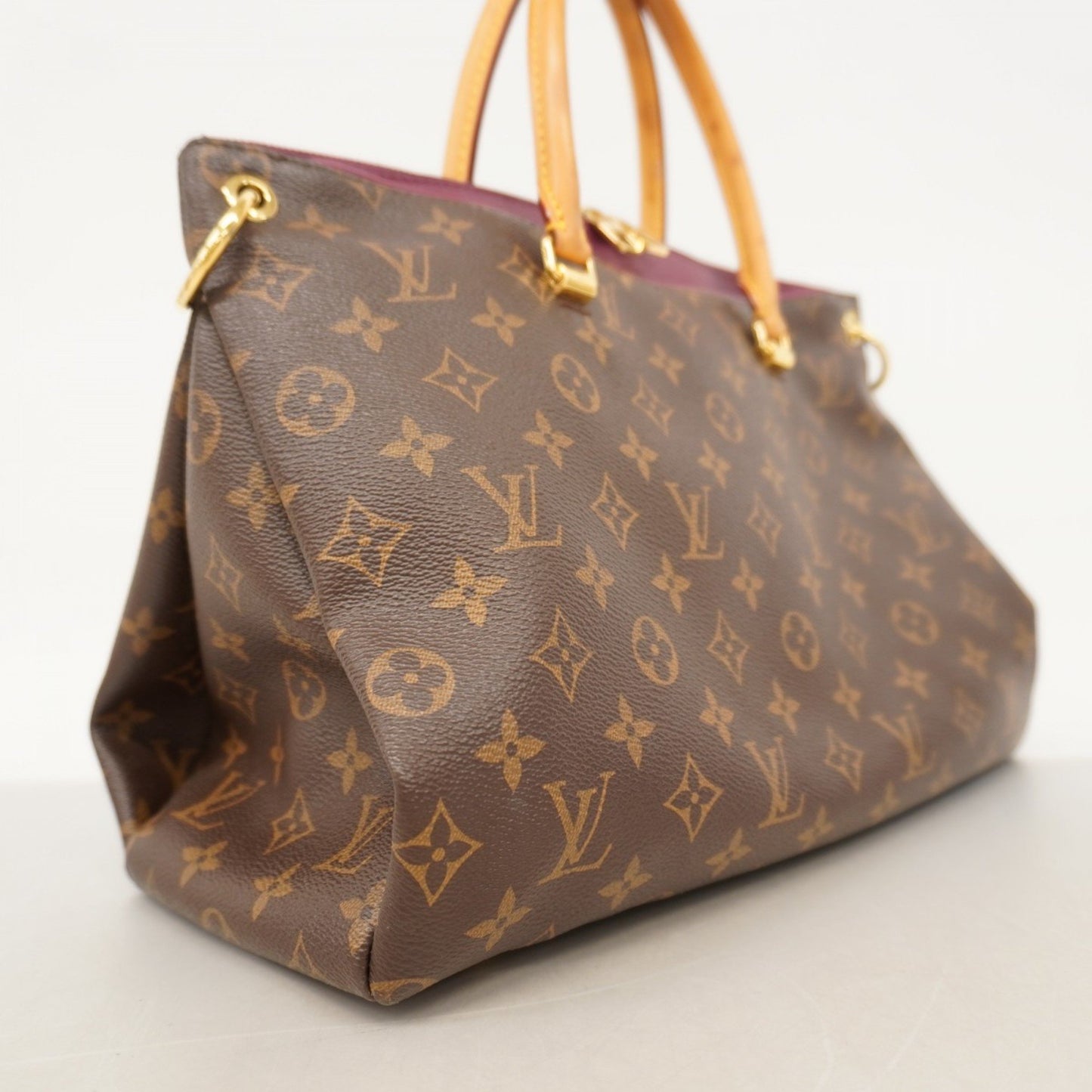 Louis Vuitton Monogram Pallas Handbag M40906 Brown Aurore 2-Way Bag