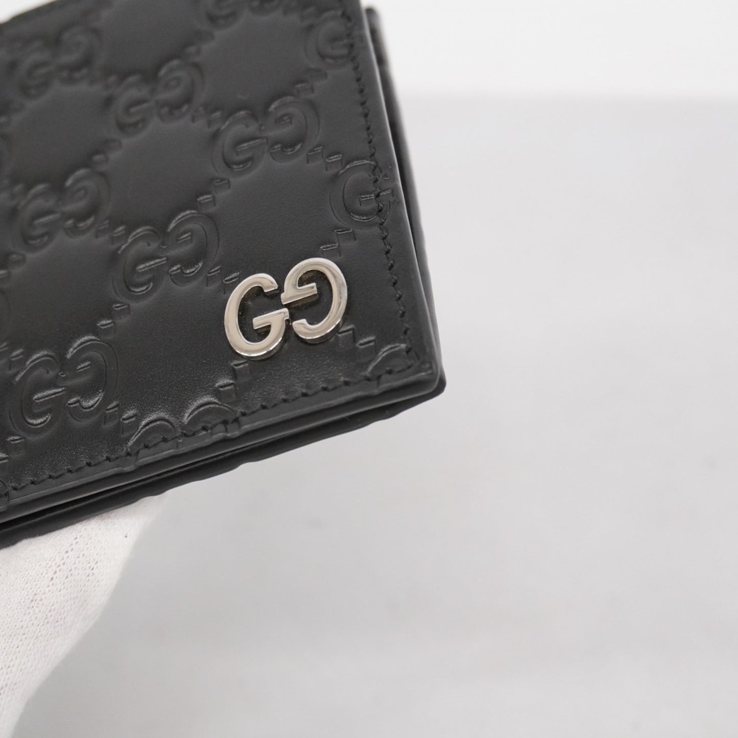 Gucci Wallet Guccissima 473922 Leather Black