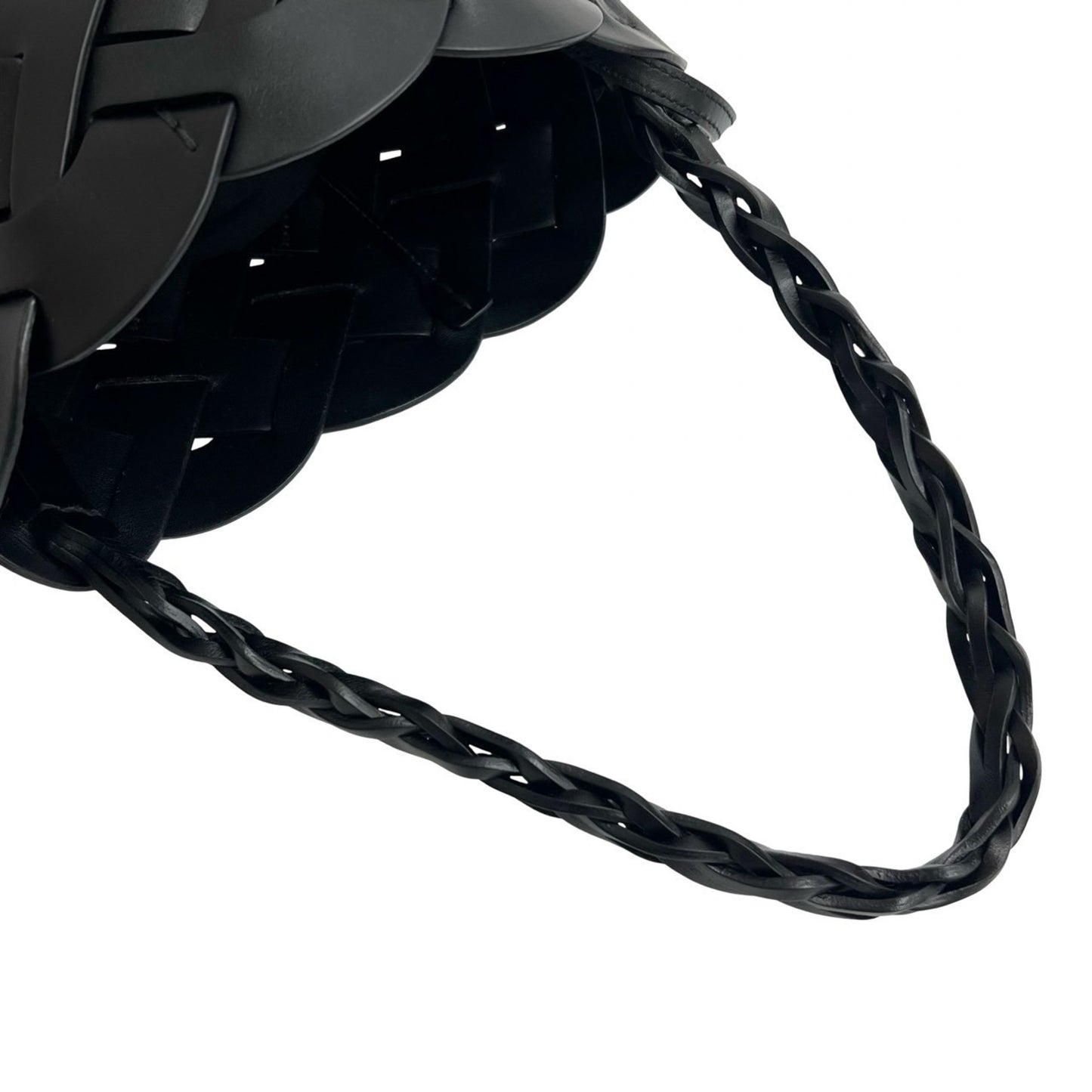 Prada Prada Logo Embossed Mesh Leather Semi-Shoulder Bag/One-Shoulder Bag Handbag Black E40-5