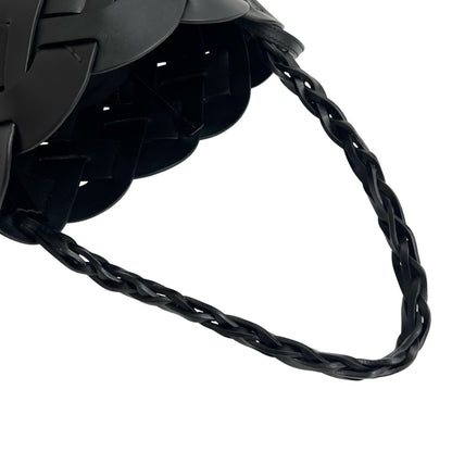 Prada Prada Logo Embossed Mesh Leather Semi-Shoulder Bag/One-Shoulder Bag Handbag Black E40-5