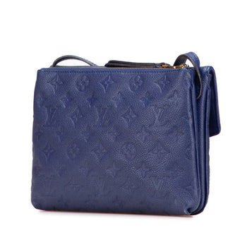 Louis Vuitton Monogram Empreinte Twice Shoulder Bag M50262 Blue Leather