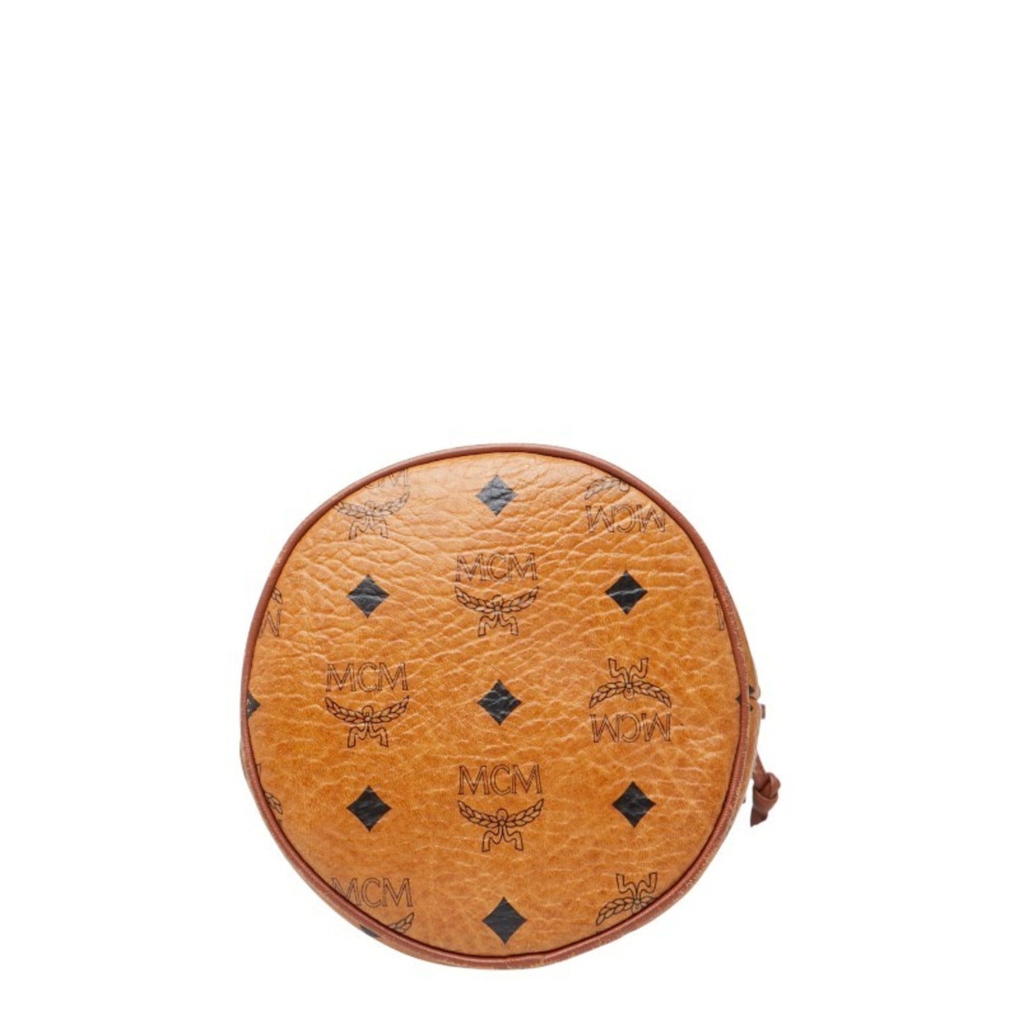 Mcm Visetos Logogram Shoulder Bag In Brown Leather