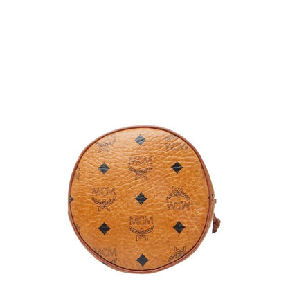 Mcm Visetos Logogram Shoulder Bag In Brown Leather