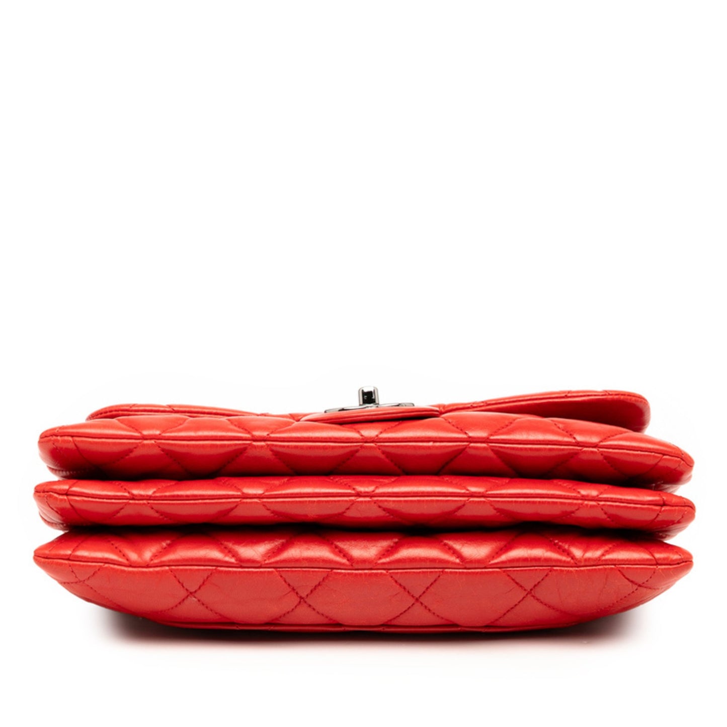 Chanel Matelasse Coco Mark Chain Shoulder Bag In Red Lambskin