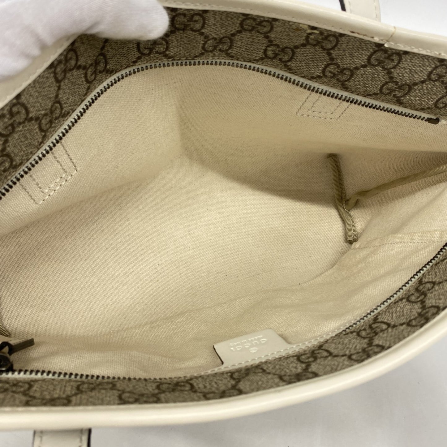 Gucci Gg Supreme Tote Bag 211138 Brown White