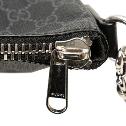 Gucci Gg Supreme Sherry Line Crossbody Shoulder Bag 474139 Black Leather