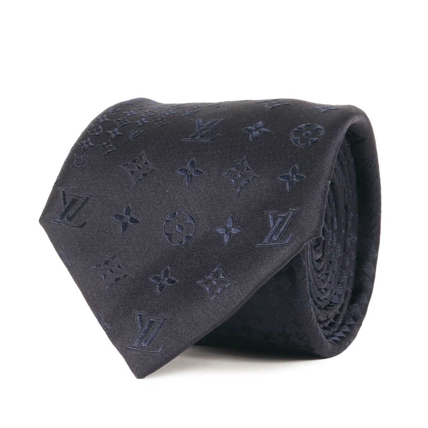 Louis Vuitton Cravate Mix Monogram Silk Tie In Navy Blue For Men