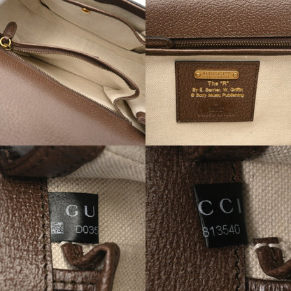 Gucci Bamboo 2-Way Sony 100Th Anniversary Model Beige/Green Women'S Canvas And Leather Handbag