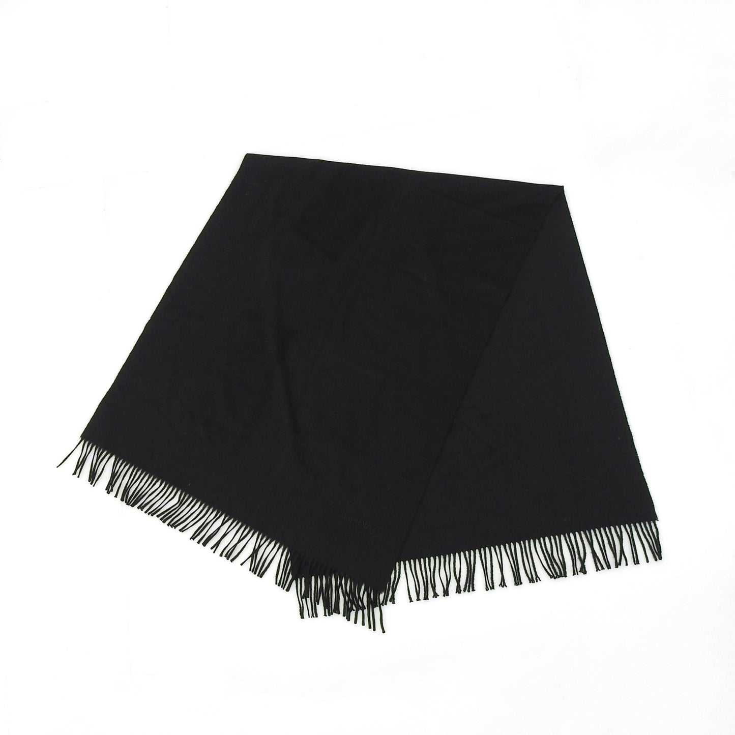 Hermes 100% Cashmere Shawl/Stole/Scarf With Embroidered Logo And Fringe