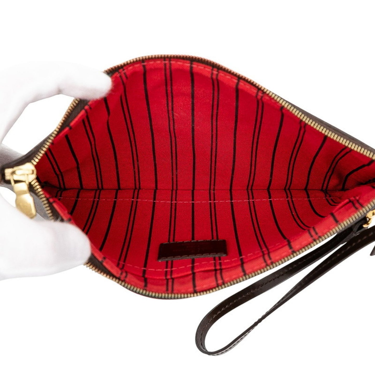 Louis Vuitton Damier Neverfull Mm Accessory Pouch N41358 Ebene Brown Leather