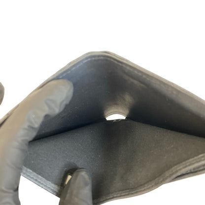 Chanel Matelasse Coco Mark Lambskin Leather Tri-Fold Wallet In Metallic Black 95841