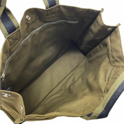 Hermes Tote Bag Foule Mm Canvas Khaki Green Black Hermes Bicolor Handbag