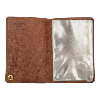 Louis Vuitton Monogram Porte Carte Credit Pression Business Card Case M60937 Brown Leather