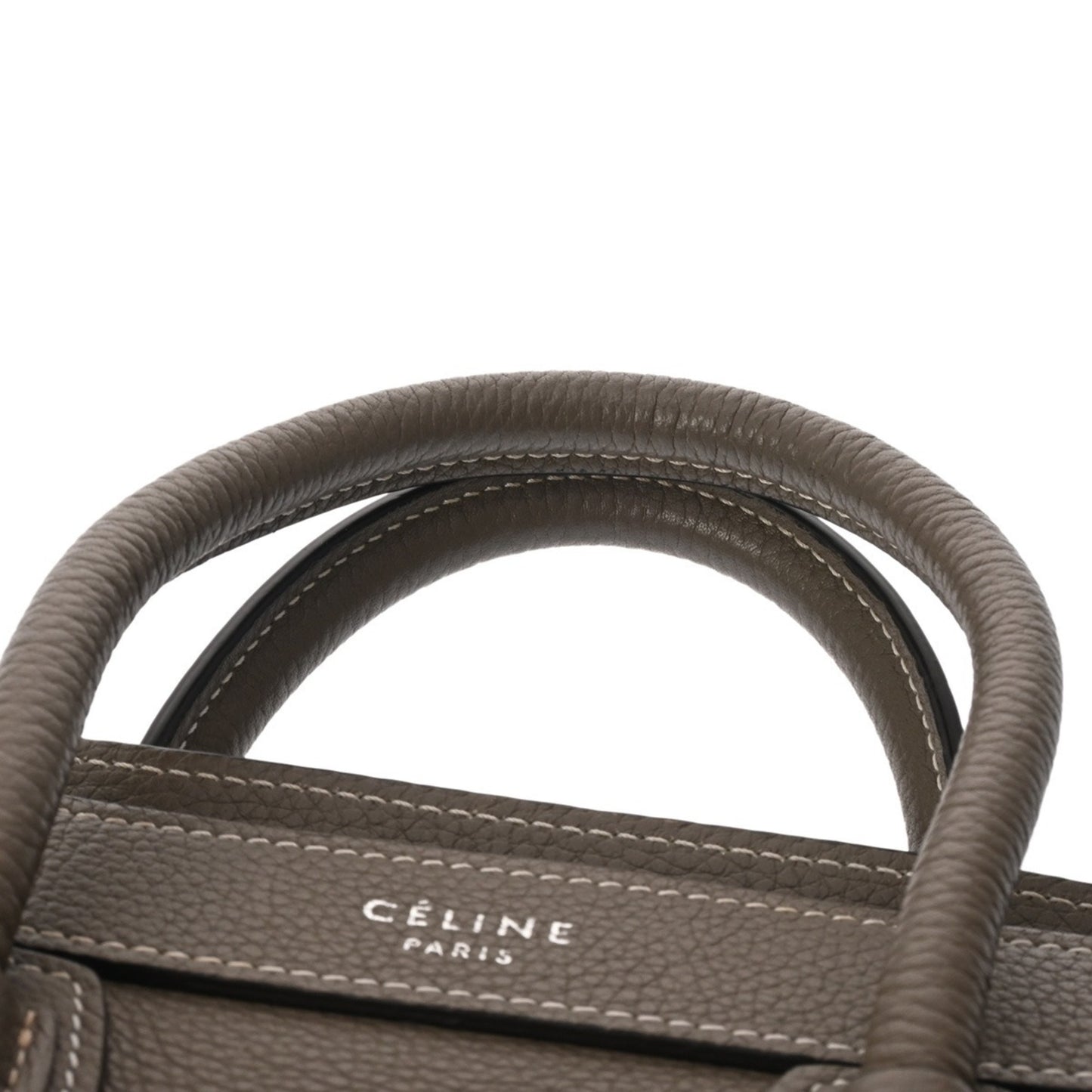 Pre-Owned Celine Luggage Nano Shopper In Greige Calfskin