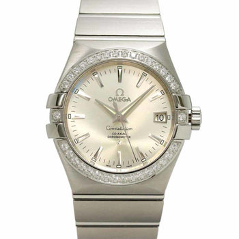 Omega Constellation Co-Axial Chronometer 123 15 35 20 02 001 Men'S Watch With Diamond Bezel