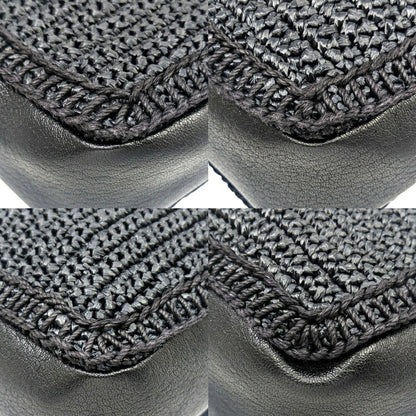 Saint Laurent Lou Raffia And Leather Black Camera Bag 468537 Shoulder With Tassel