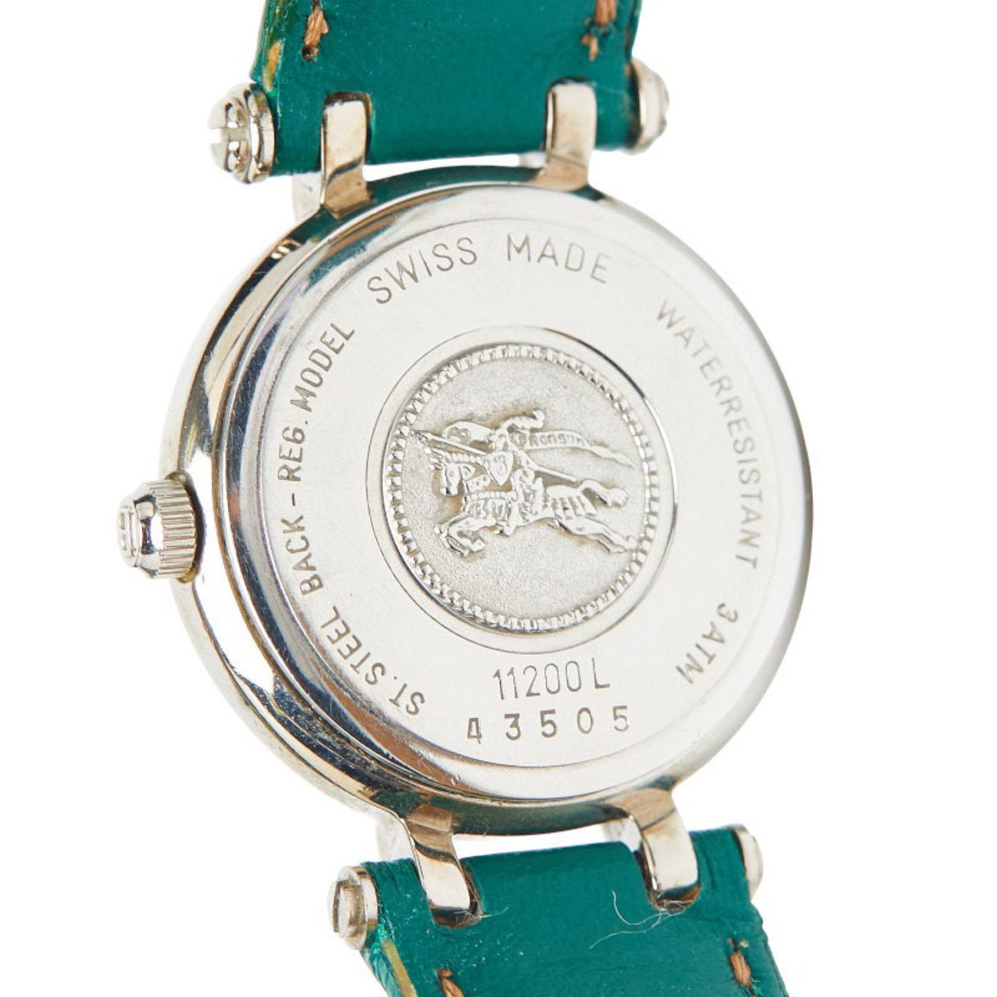 Burberry Check Leather (Non-Original) Quartz Watch With White Dial