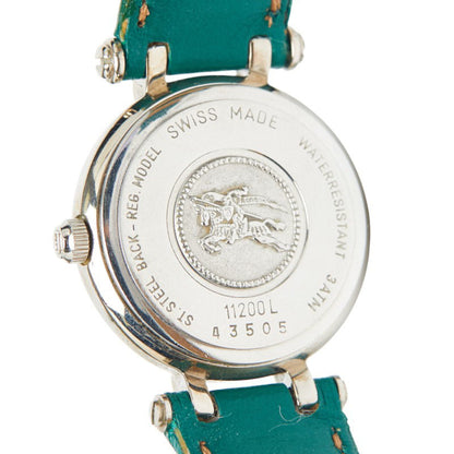 Burberry Check Leather (Non-Original) Quartz Watch With White Dial