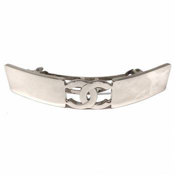 Chanel Barrette Silver Coco Mark Hair Clip Metal Chanel