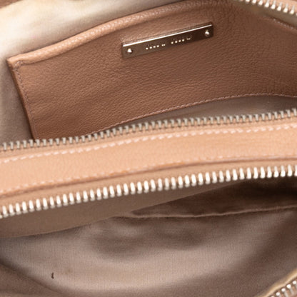 Miu Miu Miu Ribbon Motif Shoulder Bag In Pink Beige Leather