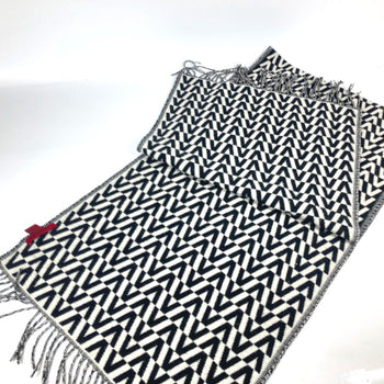 Valentino Valentino Logo Fringe Bicolor Scarf Cashmere