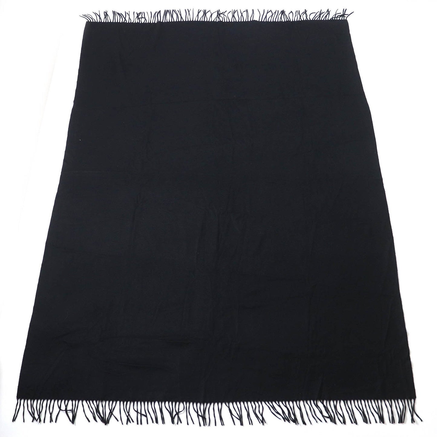Hermes 100% Cashmere Shawl/Stole/Scarf With Logo Embroidery And Fringe