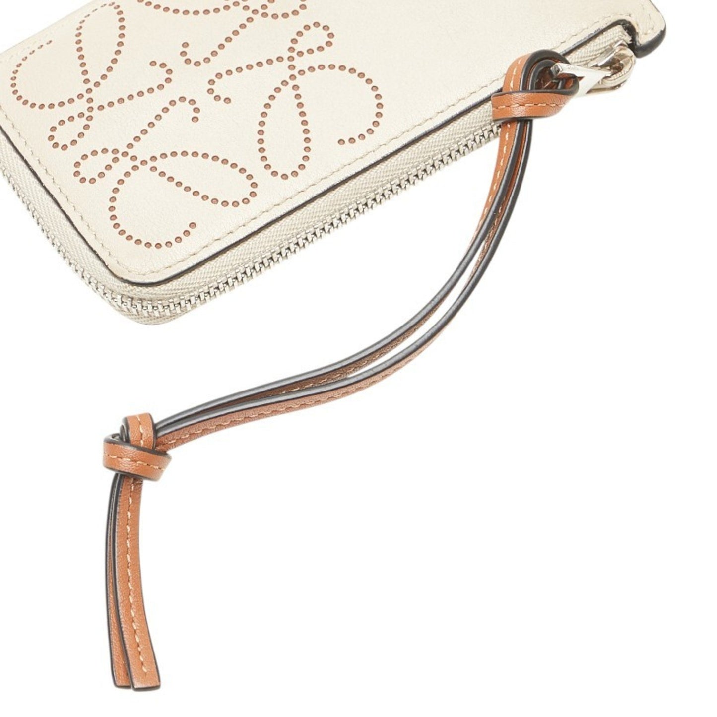 Loewe Anagram Wallet/Coin Case Beige Leather