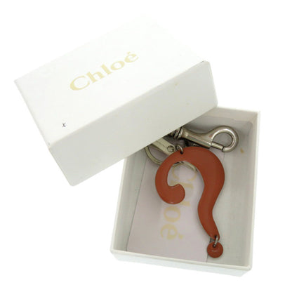 Chlo Chloe Key Ring Question Charm Keychain Metal/Metal Orange 1873