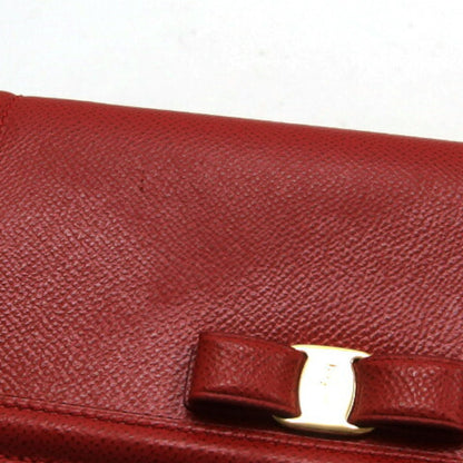 Salvatore Ferragamo Vara Ribbon Chain Shoulder Bag Red