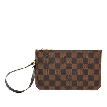 Louis Vuitton Damier Neverfull Pm With Brown Leather Pouch