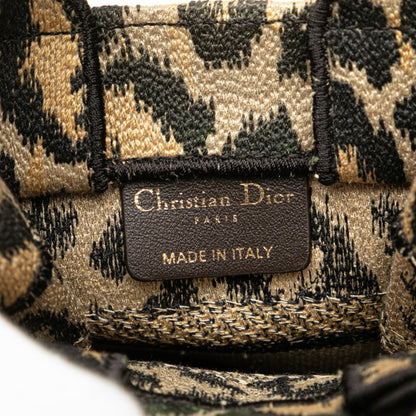 Christian Dior Dior Book Tote Mini Leopard Print Phone Bag Shoulder Beige Black Canvas