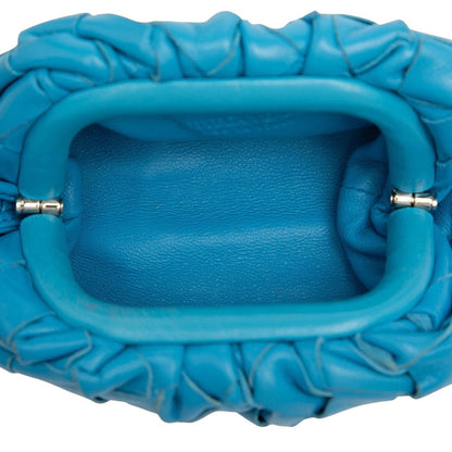 Bottega Veneta Intrecciato The Pouch Shoulder Bag In Blue Leather