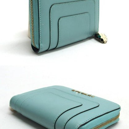 Bvlgari Bulgari Serpenti Forever Round Zip Coin Purse Light Blue