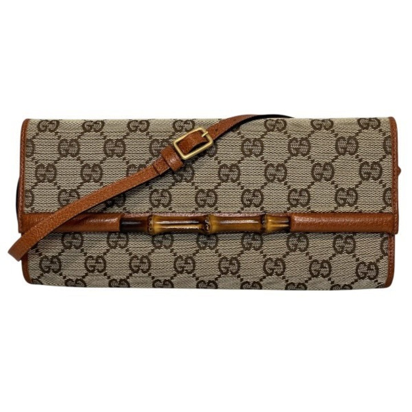 Gucci Bamboo 117594 Gg Canvas Shoulder Bag