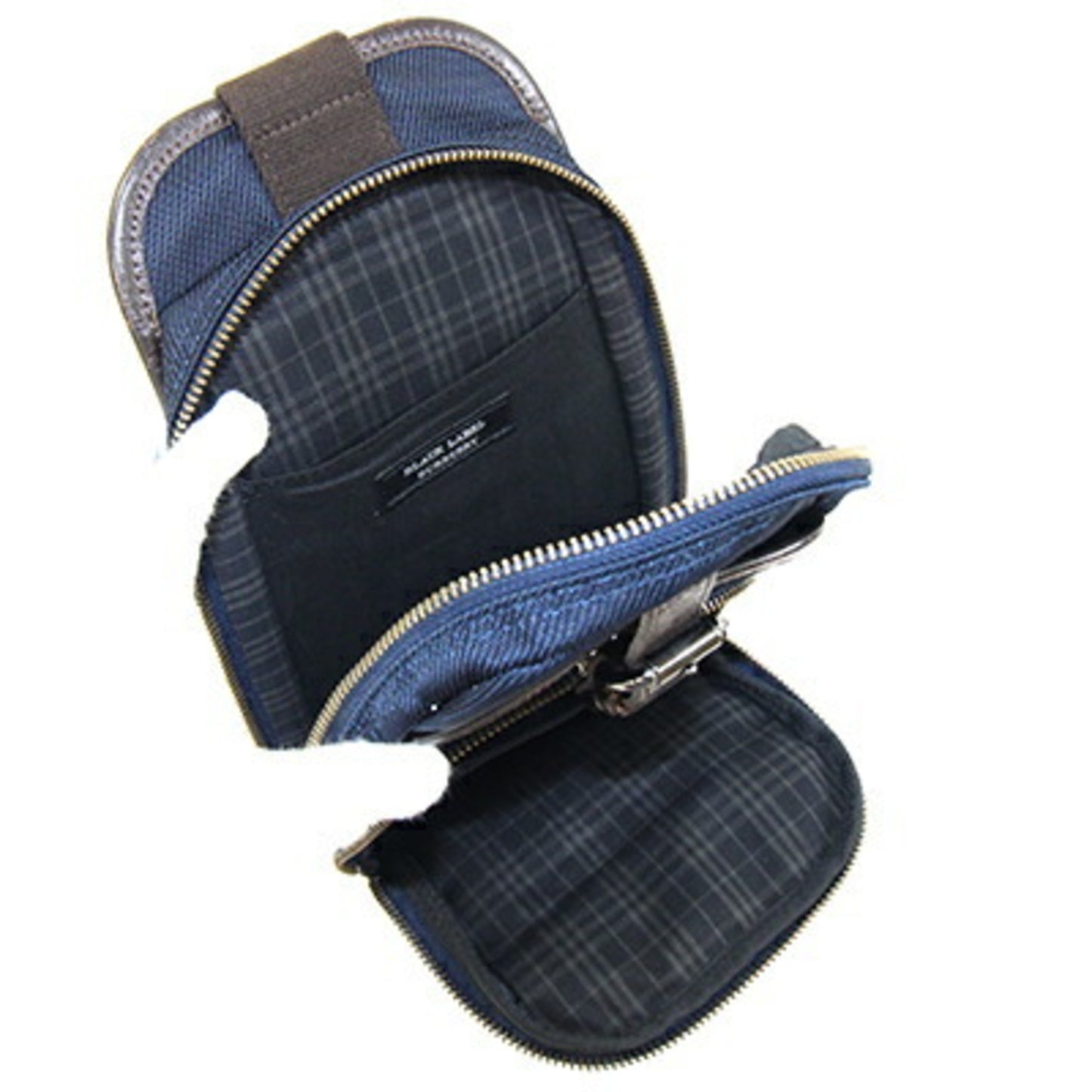 Burberry Body Bag Navy Dark Brown Nylon Canvas Leather Crossbody