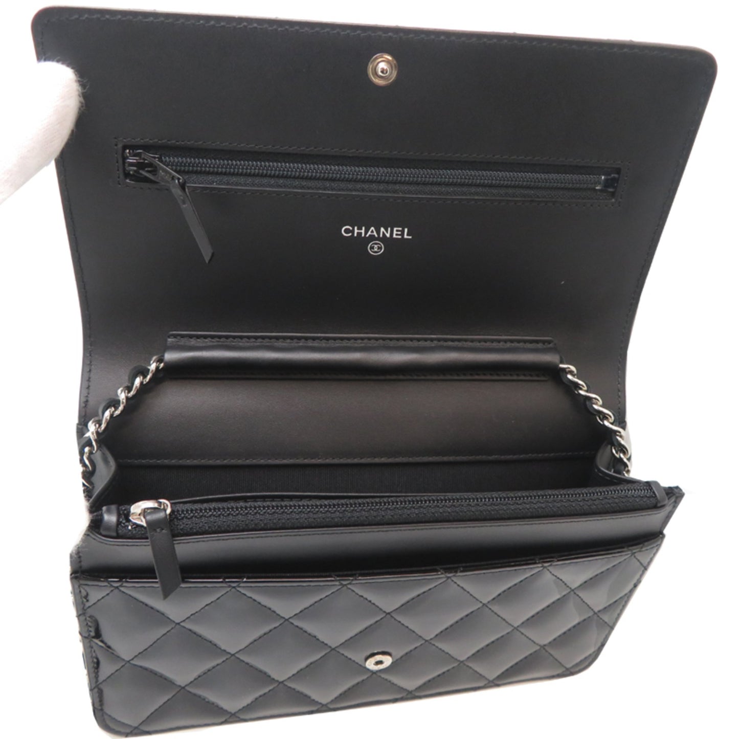 Chanel 2.55 Chain Wallet Women'S Shoulder Bag In Patent Calf Leather