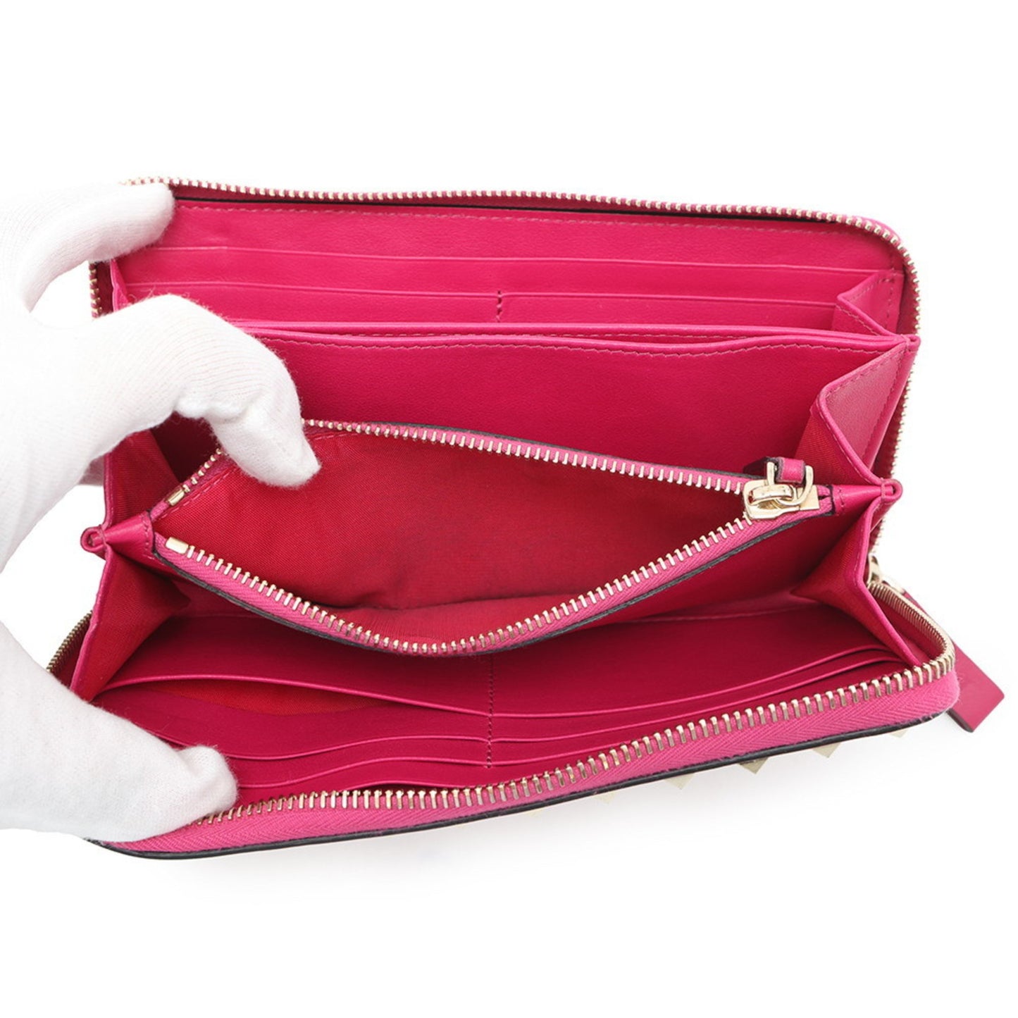Valentino Garavani Long Wallet Studs Round Zip Qw2P0645Bol Valentino