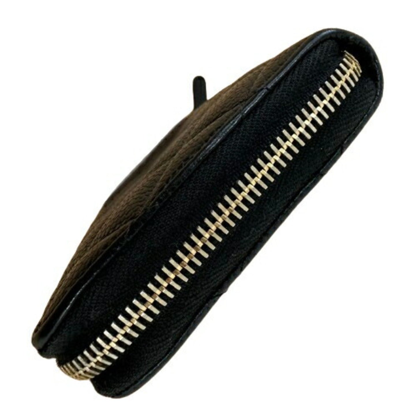 Chanel Caviar Skin Round Wallet Black Long