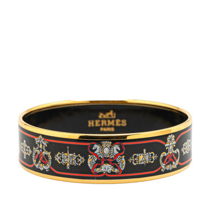 Hermes Gm Emaille Bangle In Gold