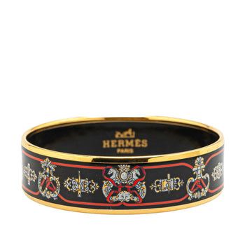 Hermes Gm Emaille Bangle In Gold