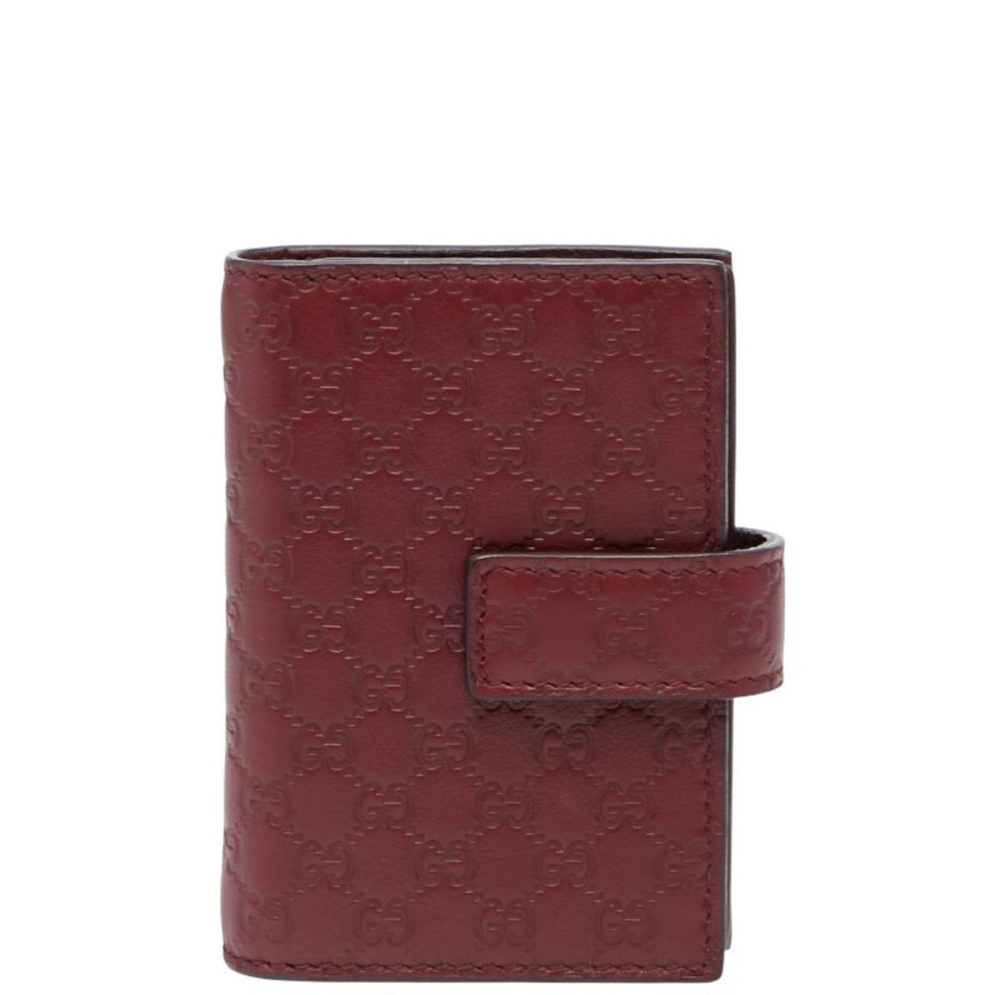 Gucci Micro Guccissima Business Card Case/Card Holder 309656 Wine Red/Bordeaux Leather