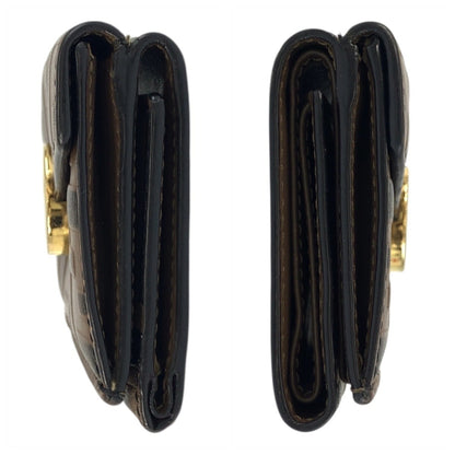 Fendi Zucca F Is Fendi Brown Leather Compact Folding Wallet