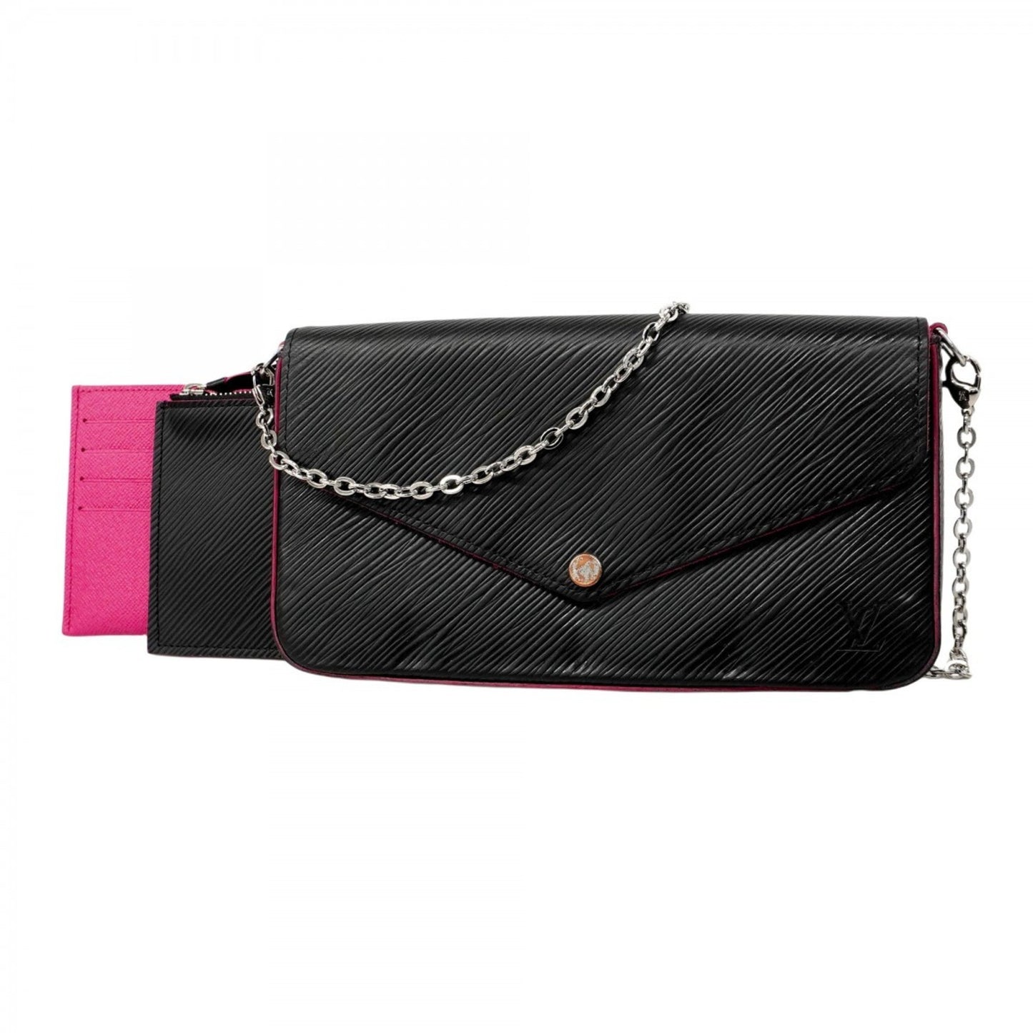 Louis Vuitton Epi Felicie Shoulder Wallet M64579 Noir Hot Pink