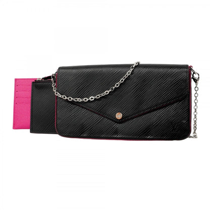Louis Vuitton Epi Felicie Shoulder Wallet M64579 Noir Hot Pink