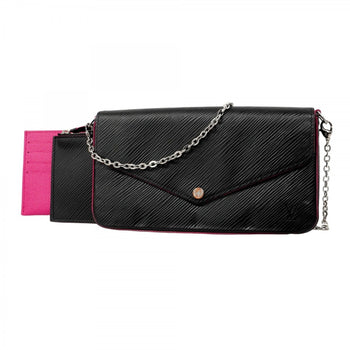 Louis Vuitton Epi Felicie Shoulder Wallet M64579 Noir Hot Pink