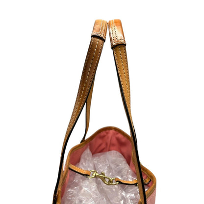 Coach Tote Bag Handbag F23621 Signature Patent Leather Pink Brown